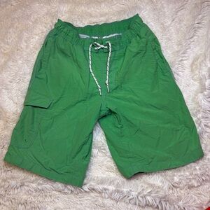 St. John's Bay Vibrant Green swim trunks small mesh liner 10” inseam